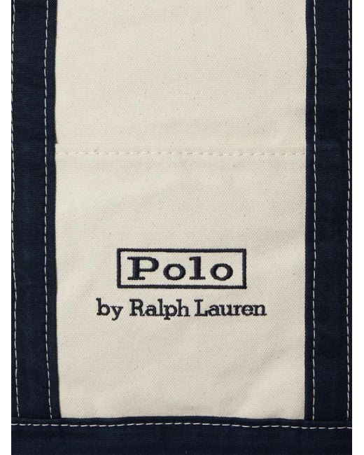 Polo Ralph Lauren White Logo-Embroidered Canvas Tote Bag for men