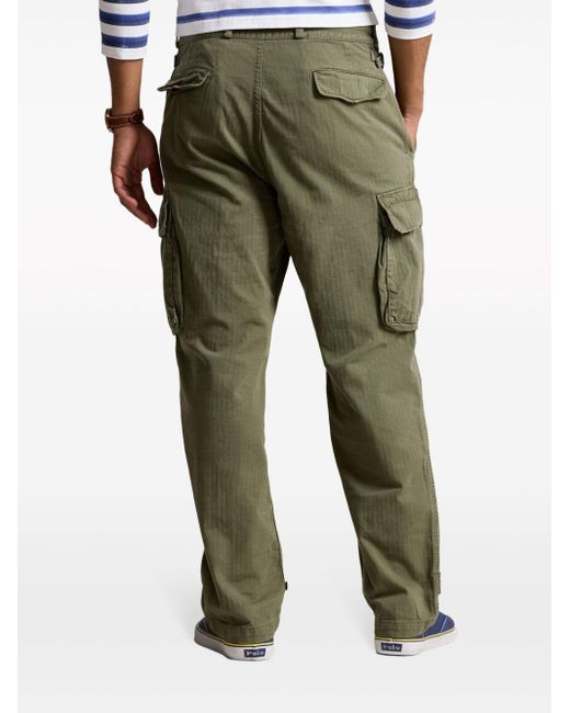 Polo Ralph Lauren Green Wide-leg Cotton Cargo Trousers for men