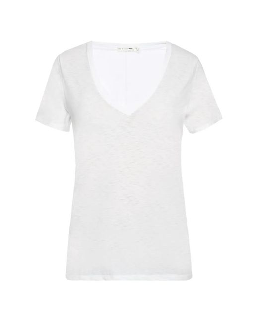 Rag & Bone White T-shirt Con Scollo A V