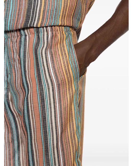 Amir Slama Blue Striped Jacquard Shorts for men