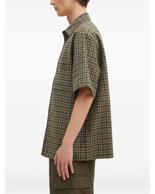DARKPARK Green Checked Short-Sleeve Shirt for men