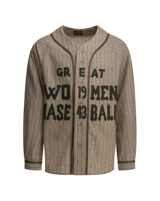 Kapital Gray Appliqué Striped Jacket for men