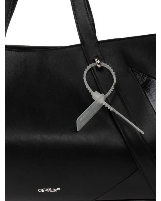 Off-White c/o Virgil Abloh Black Large Oyah East West Leather Shoulder Bag