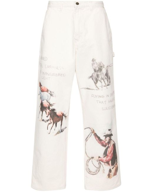 One Of These Days White Fort Courage Straight Trousers for men