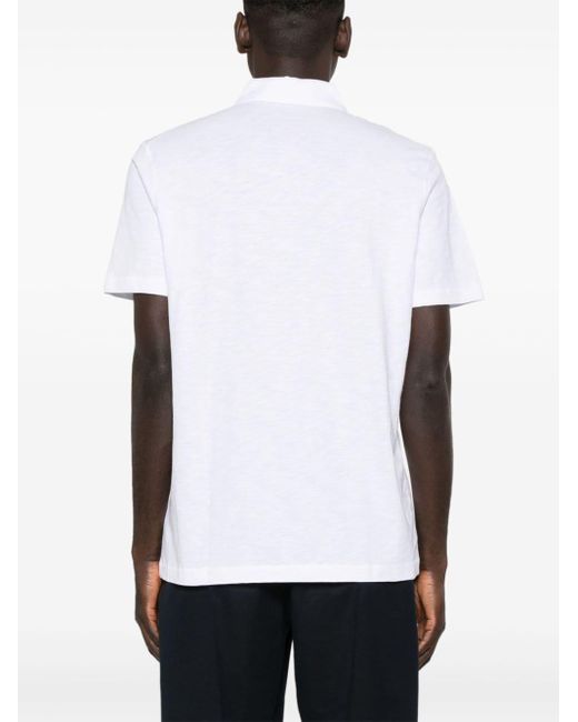 Boss White Embroidered-logo Polo Shirt for men