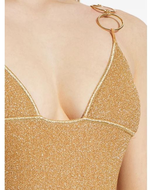 Oseree White Ring-Strap Swimsuit