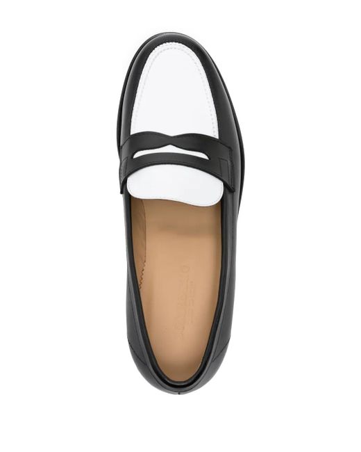 Scarosso Black Two-Tone Leather Loafers for men
