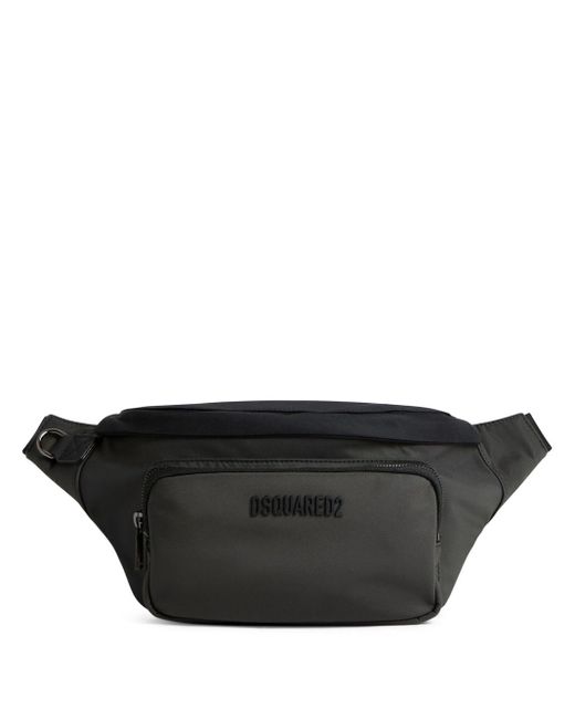 DSquared² Black Logo Embroidered Belt Bag for men