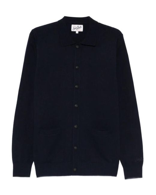 Mc2 Saint Barth Blue Pocket Hanover Cardigan for men