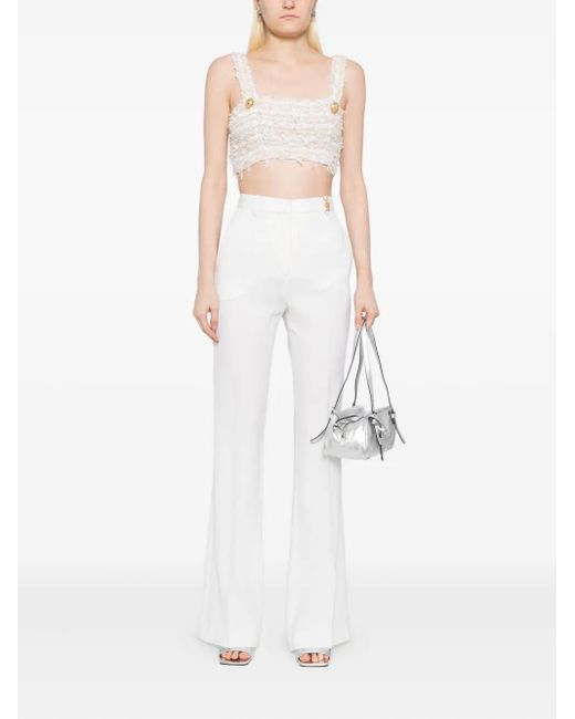 Versace White Wool Trousers