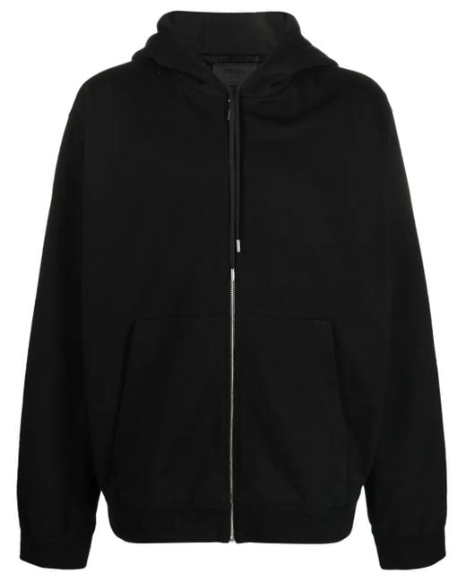 Prada Black Re-Nylon Logo-Print Hoodie for men