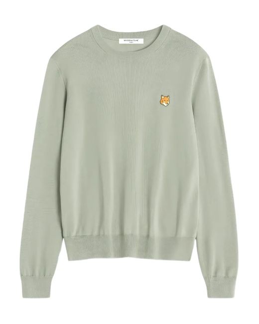 Maison Kitsuné Green Fox Head Merino Jumper for men