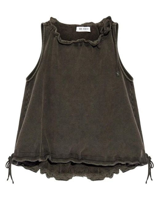 The Attico Brown Drawstring Cotton Tank Top