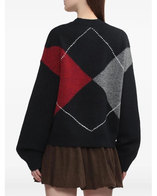 A Bathing Ape Black Argyle Sweater