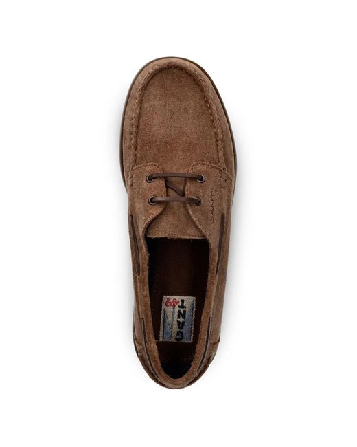 Gant Brown Suede Boat Shoes for men