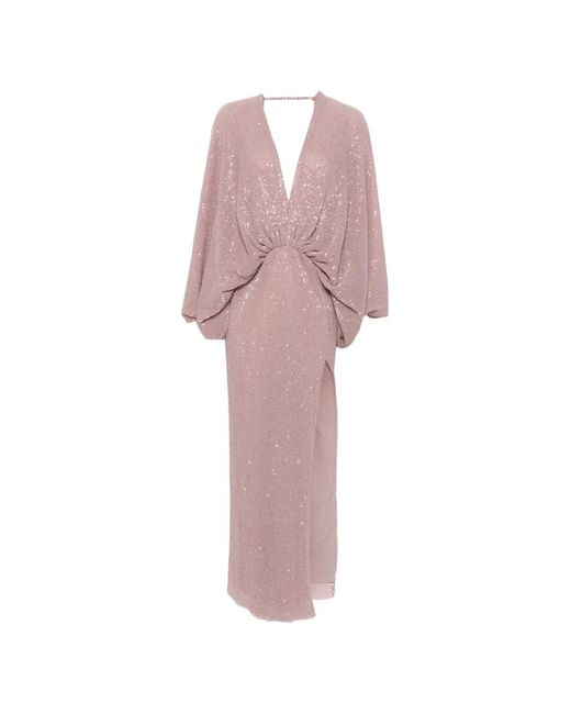 L'idée Pink Paradiso Sequin-Embellished Maxi Dress