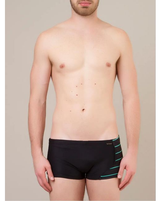 Amir Slama Black Panelled Swimming Trunks for men