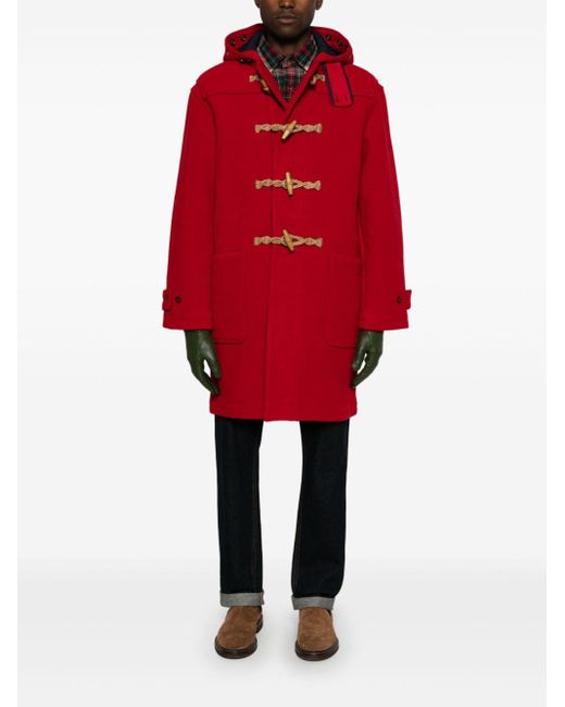 Polo Ralph Lauren Wool Duffle Coat in Red for Men | Lyst