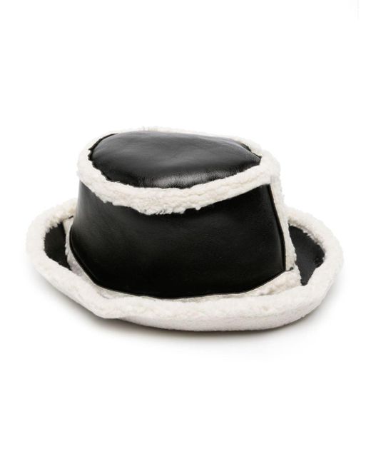 Sombrero de pescador de piel artificial Stand Studio de color Black