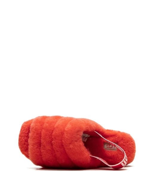 Ugg Red Fluff Yeah Currant Slipper