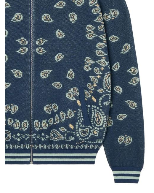 Alanui Blue Jacquard Bomber Jacket for men