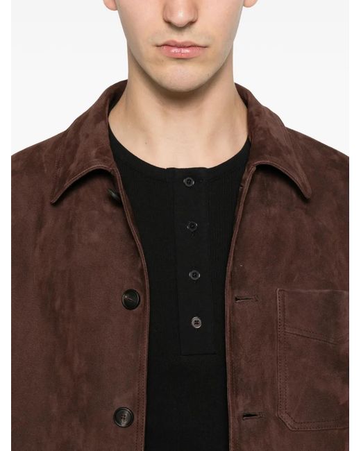 Tagliatore Brown Patch-Pocket Jacket for men
