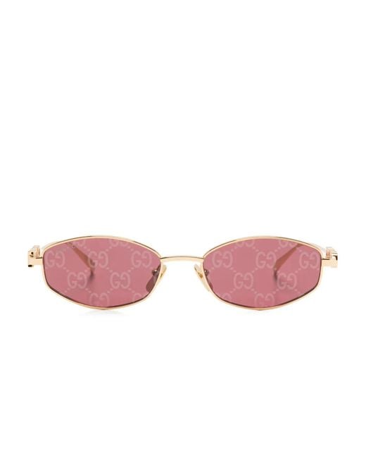 Gucci Pink Geometric-Frame Sunglasses