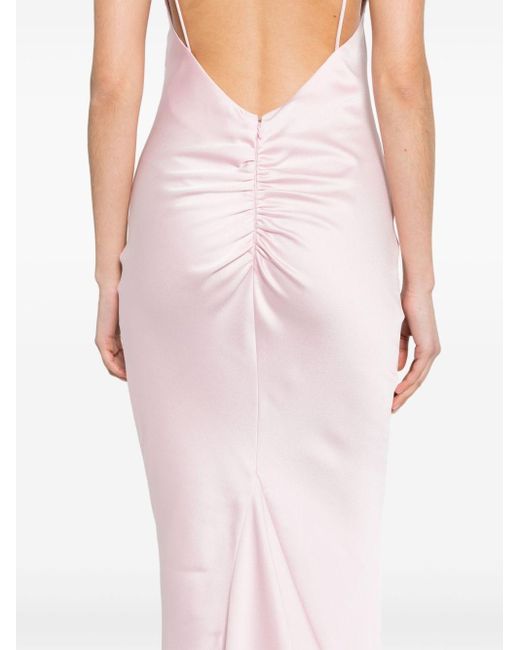 ANDAMANE Pink Satin Maxi Slip Dress
