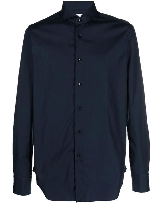 Xacus Blue Wrinkle-Free Tailored Travel Shirt for men