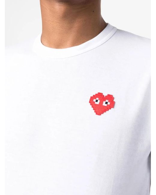 COMME DES GARÇONS PLAY White Short-Sleeve Cotton T-Shirt for men