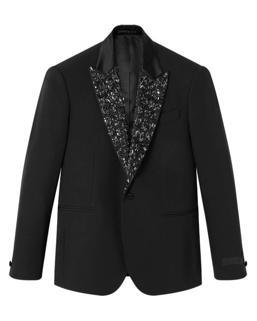 Versace Black Crystal-embellished Wool Blazer for men