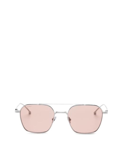 Cartier Pink Lunettes De Soleil Monture G�Om�Trique