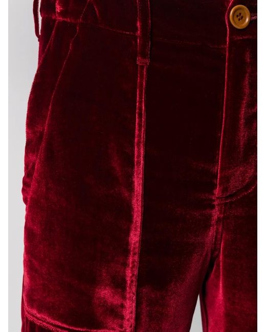 Jejia Red High-Rise Cropped Trousers