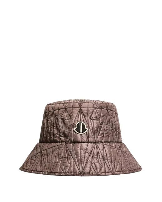 Rick Owens Brown X Moncler Quilted Bucket Hat for men