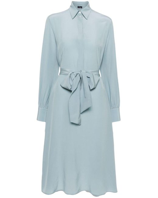 Kiton Blue Silk Midi Dress