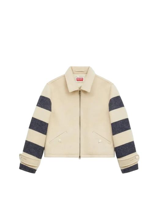 KENZO Natural Striped-Sleeve Jacket for men