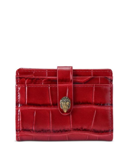 Kurt Geiger Red Kensington Croc-Embossed Eagle-Head Wallet