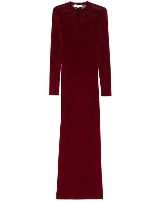 Ludovic de Saint Sernin Red Velvet Maxi Dress