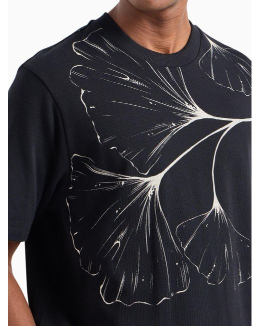 T-shirt à imprimé graphique Emporio Armani pour homme en coloris Black
