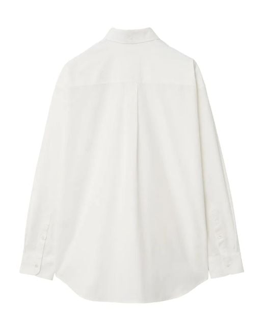 Polo Con Ricamo Equestrian Knight di Burberry in White da Uomo