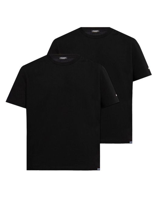 DSquared² Black Logo-print T-shirts (pack Of Two) for men