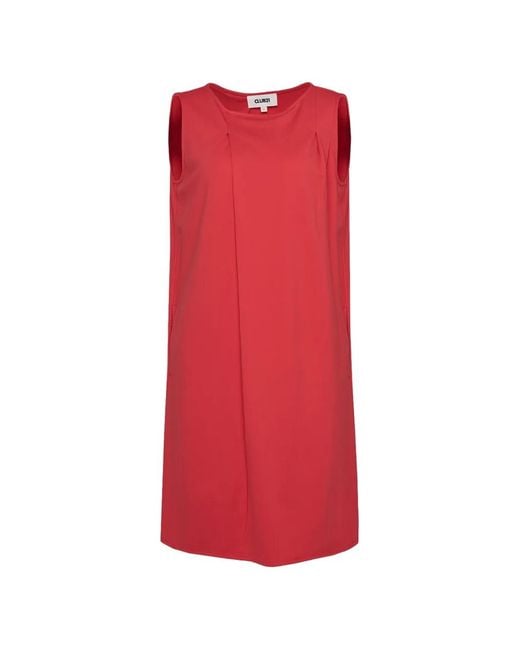 Club21 Red Pleated Sleeveless Mini Dress