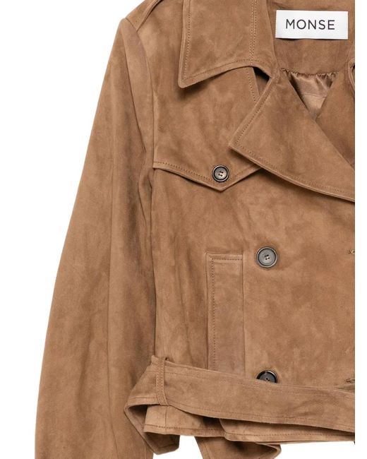 Monse Brown Double-Breasted Suede Jacket