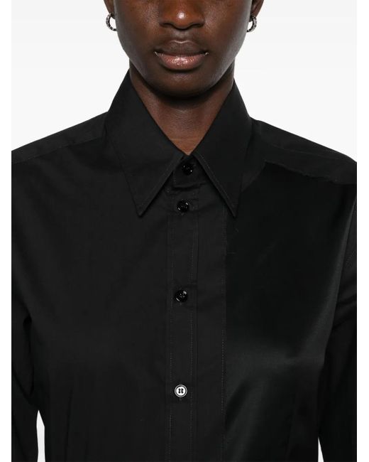 MM6 by Maison Margiela Black Panelled Cotton Shirt