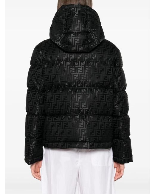 Fendi Donsjack Met Ff-Patroon in het Black