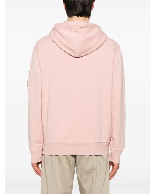 C P Company Pink Lens-Detail Hoodie for men