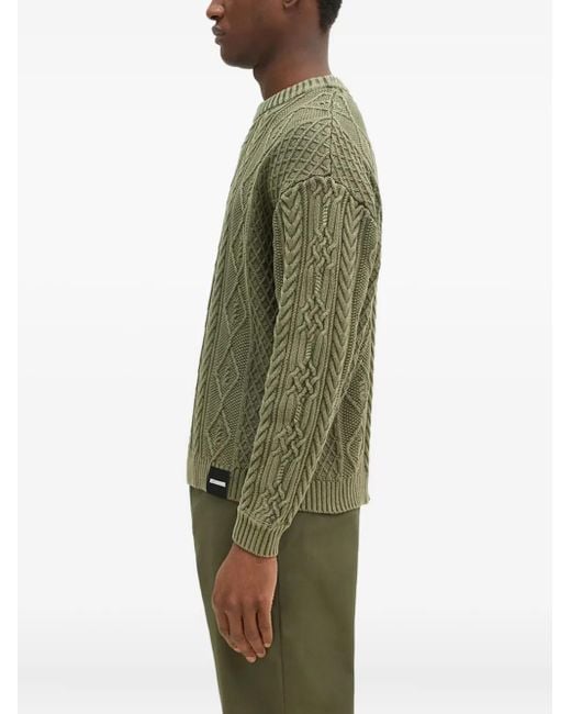 Neighborhood Green Cable-Knit Diamond-Pattern Jumper for men