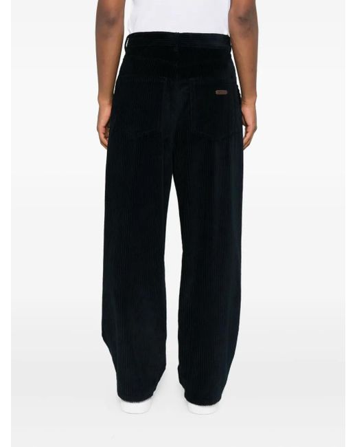 Moschino Black Pleat-Detail Corduroy Trousers for men