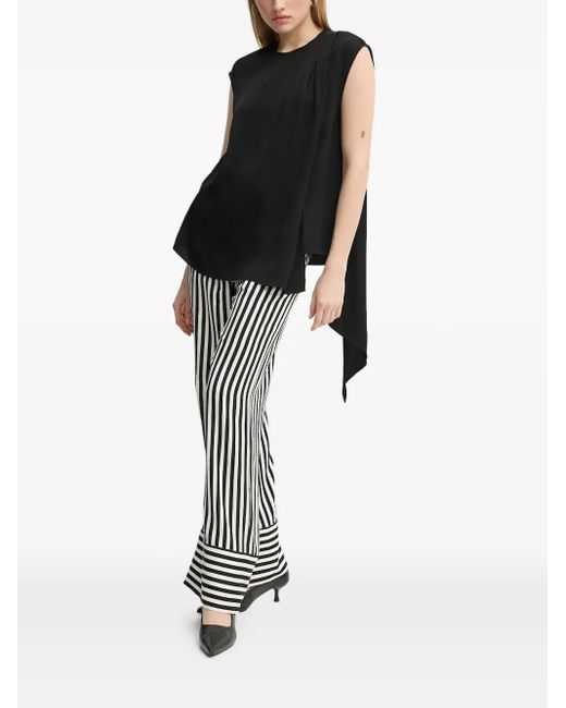 Day Birger et Mikkelsen Black Draped-Shoulder Top