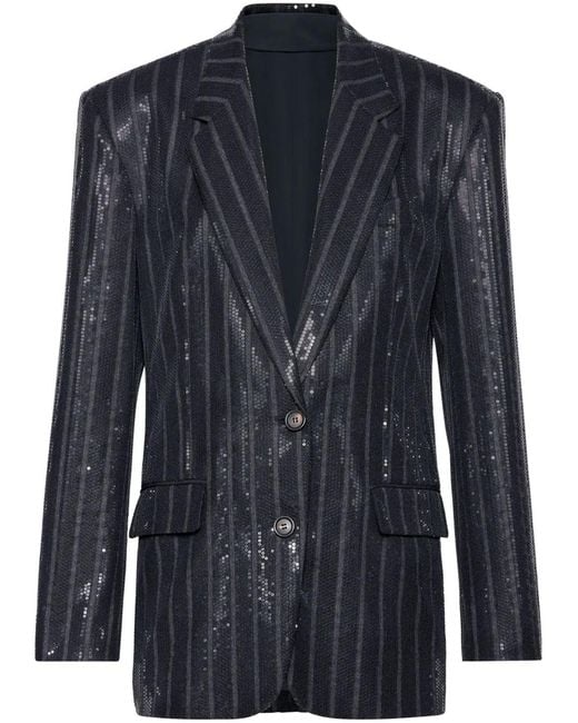 Brunello Cucinelli Blue Sequinned Jacket